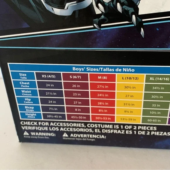 NIB. MARVEL Kids Black Panther Costume - Picture 6 of 7